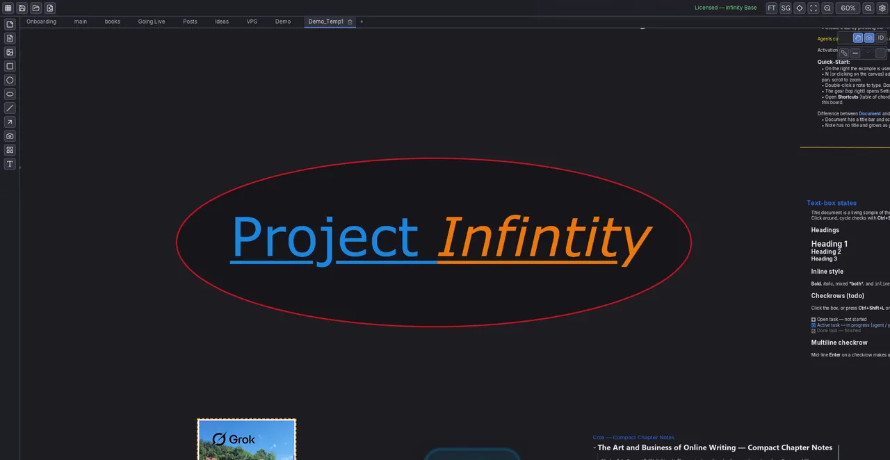 Infinity on an infinite canvas: a note on an empty board.